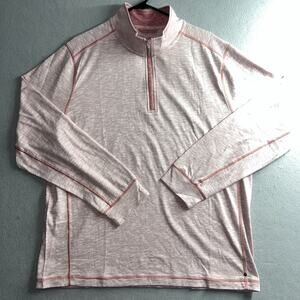 New Tommy Bahama Island Zone 1/4 Zip Pullover Mens XL Light Pink Performance NWT